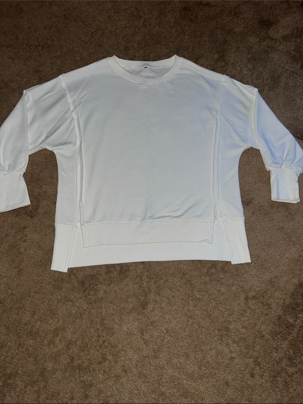 Women’s White Crewneck Pullover Sweatshirt - Classic Comfort